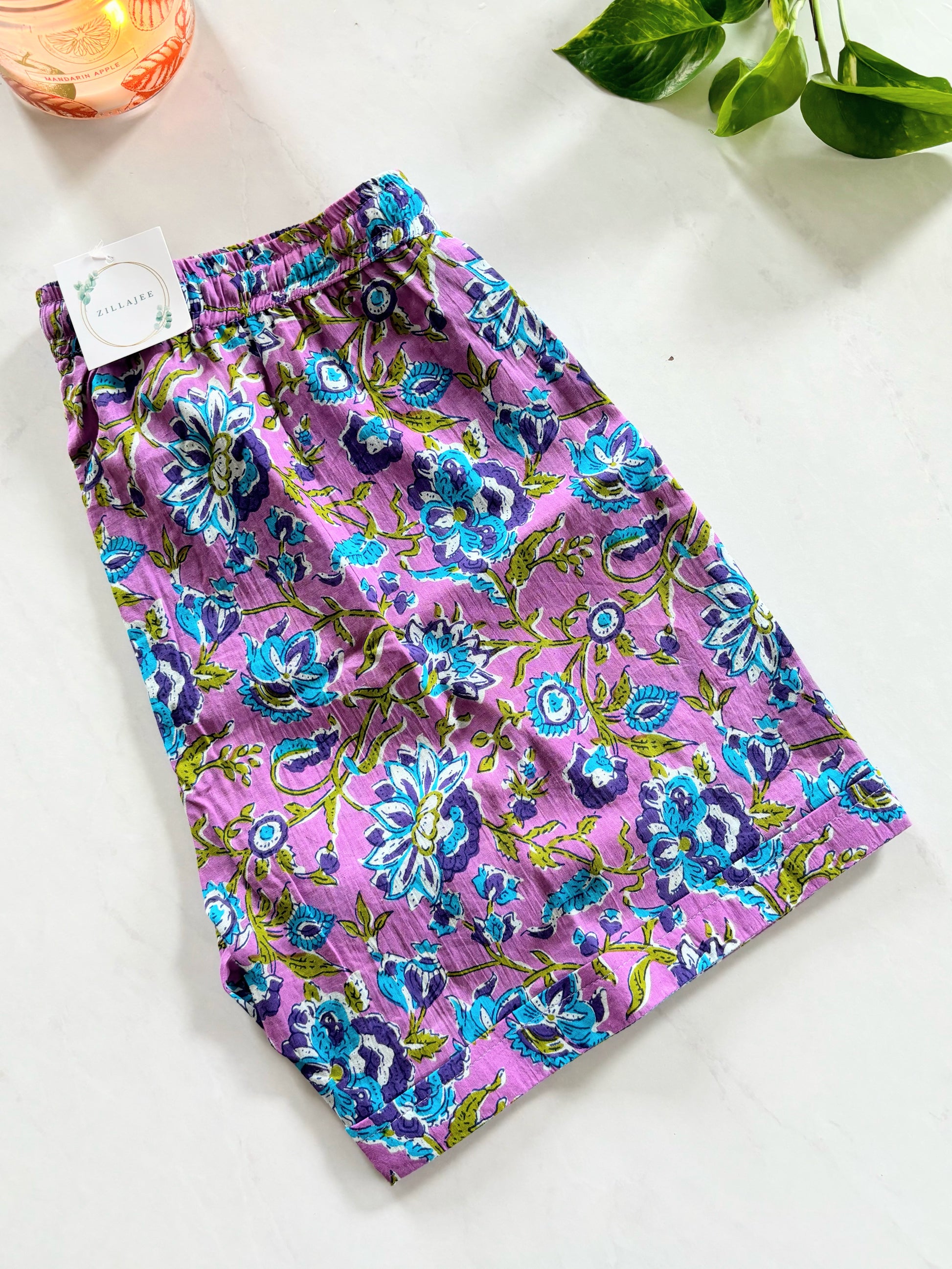 comfortable cotton pajama shorts for women with elastic waistband